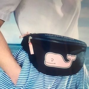 Vineyard Vines Whale Fanny Pack Blue and Pink.